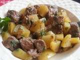 Pommes de terre sautées aux carrés de boeuf