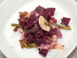 Salade de betteraves aux lentilles, radis et œufs durs
