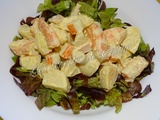 Salade de pommes de terre au surimi et crevettes