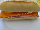 Sandwich jambon mimolette crudités