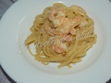 Spaghetti aux crevettes et beurre à l’ail