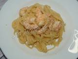 Spaghetti aux crevettes et beurre à l’ail