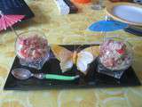 Verrine de semoule jambon, tomate