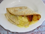 Wrap aux pommes, miel et camembert