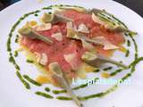 Carpaccio de veau, citron, artichaut