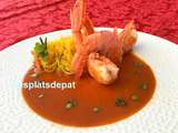 Gambas sauce rouge