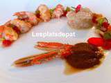 Langoustines estivales, tomates et nectarines