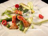 Langoustines framboisé, asperges guacamole – Fêtes des mères