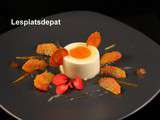 Pana cotta chocolat blanc vanille, et orange sanguine