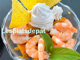 Salade de patate douce et gambas, coco gingembre