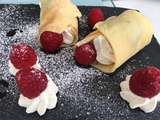 Crêpes aux framboises et à la chantilly