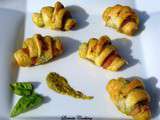 Mini croissants jambon et pesto de basilic