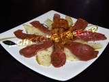 Carpaccio de canard aux poires