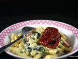 One pan pasta aux épinards, ricotta et Knackis