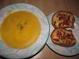 Soupe de courge butternut et tartines façon bruschetta