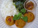 Galettes végétaliennes, tétragone poêlée et riz basmati