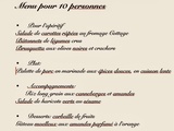 Menu facile pour grande tablée