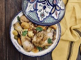 Tagine de poulet abricots, olives et ses légumes