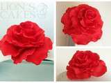 Fleur en pastillage : Rose Rouge