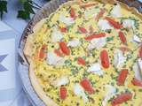 Quiche petits-pois, carottes et chèvre