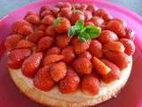 Tarte aux fraises, crème pâtissière à la vanille