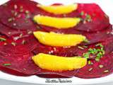 Carpaccio de betterave aux suprêmes d’oranges