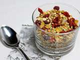 Granola avec petites graines et fruits rouges