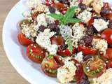 Salade de pâtisson aux tomates cerises et fêta de tofu {Végane}