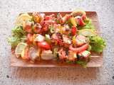 Brochettes de saumon aux poivrons