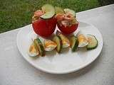 Tomates macédoine et saumon fumé