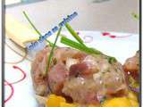 Tartare de thon et mangue facon thai