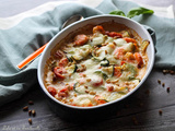 Crevettes gratinées aux légumes & mozzarella