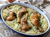 Cuisses de poulet & riz au four