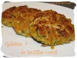 Galettes de lentilles corail aux courgettes