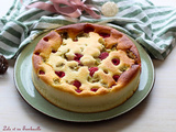 Gâteau au fromage blanc rhubarbe & framboises