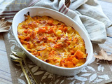 Gratin de potimarron au chorizo & cancoillotte