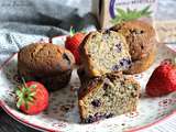 Muffins aux myrtilles & noisettes {aux blancs d’œufs}