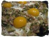 Oeufs aux plat aux courgettes et thon