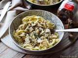 Tagliatelles aux cèpes & poireaux