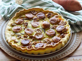 Tarte aux patates douces, chèvre & pesto