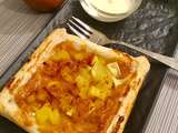 Caramel apple tart and cream