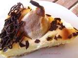 Cheesecake aux poires sur biscuits de noisettes