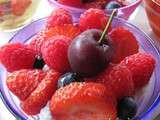 Verrine de fruits rouges à la ricotta et au sirop d'agave