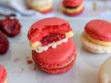 Macarons vanille framboises