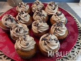 Cupcakes nature, ganache chocolat au lait