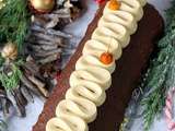 Bûche roulée chocolat praliné au glaçage rocher