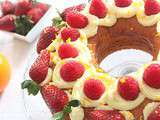 Gateau gourmand aux fraises, oranges et framboises