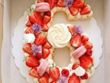 Number cake génoise aux fraises facile