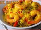 Riz espagnol poulet crevettes