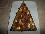 Buche sapin en pain d’épices, marmelade d’orange et mousse au chocolat, inspirée de m. p ierre Hermé